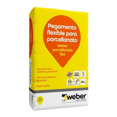 Pegamento Adhesivo Weber Porcellanato Flex X 30 Kg