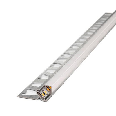 Guardacanto LED Quadra Dúo Lumiere Cromo Mate 10 mm x 2,50 m